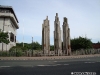 Un monument făcut din lemn recuperat din fostele docuri