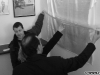 Primarul și doi dintre bloggerii clujeni, dezvenlind placa bloggerilor