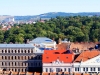 În color, vedere spre Grădina Botanică din turla catedralei catolice Sfântul Mihail din Cluj Napoca