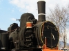 Cazanul și coșul de fum al locomotivei cu aburi